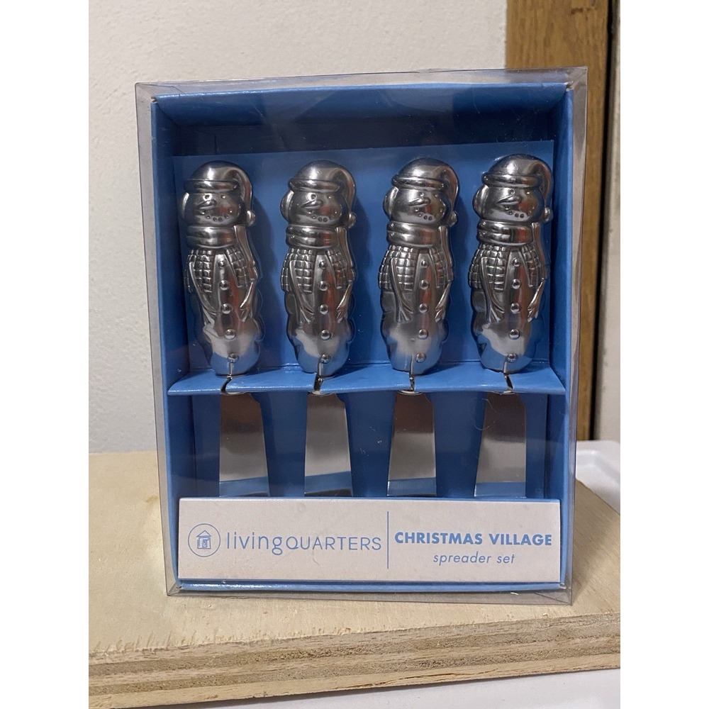 Living Quarters Christmas Village Snowmen Spreader Set